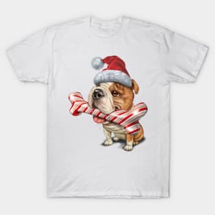 Christmas Bulldog T-Shirt